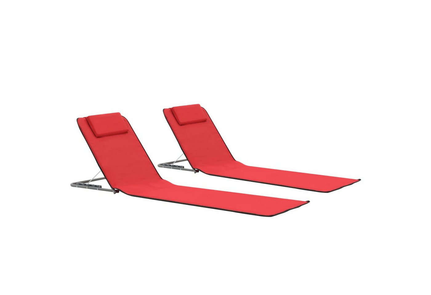 DOTMALL Loungesessel Klappbare Strandmatte 2 Stk. Stahl und Stoff Rot DOTMALL Loungesessel Klappbare Strandmatte 2 Stk. Stahl und Stoff Rot von DOTMALL