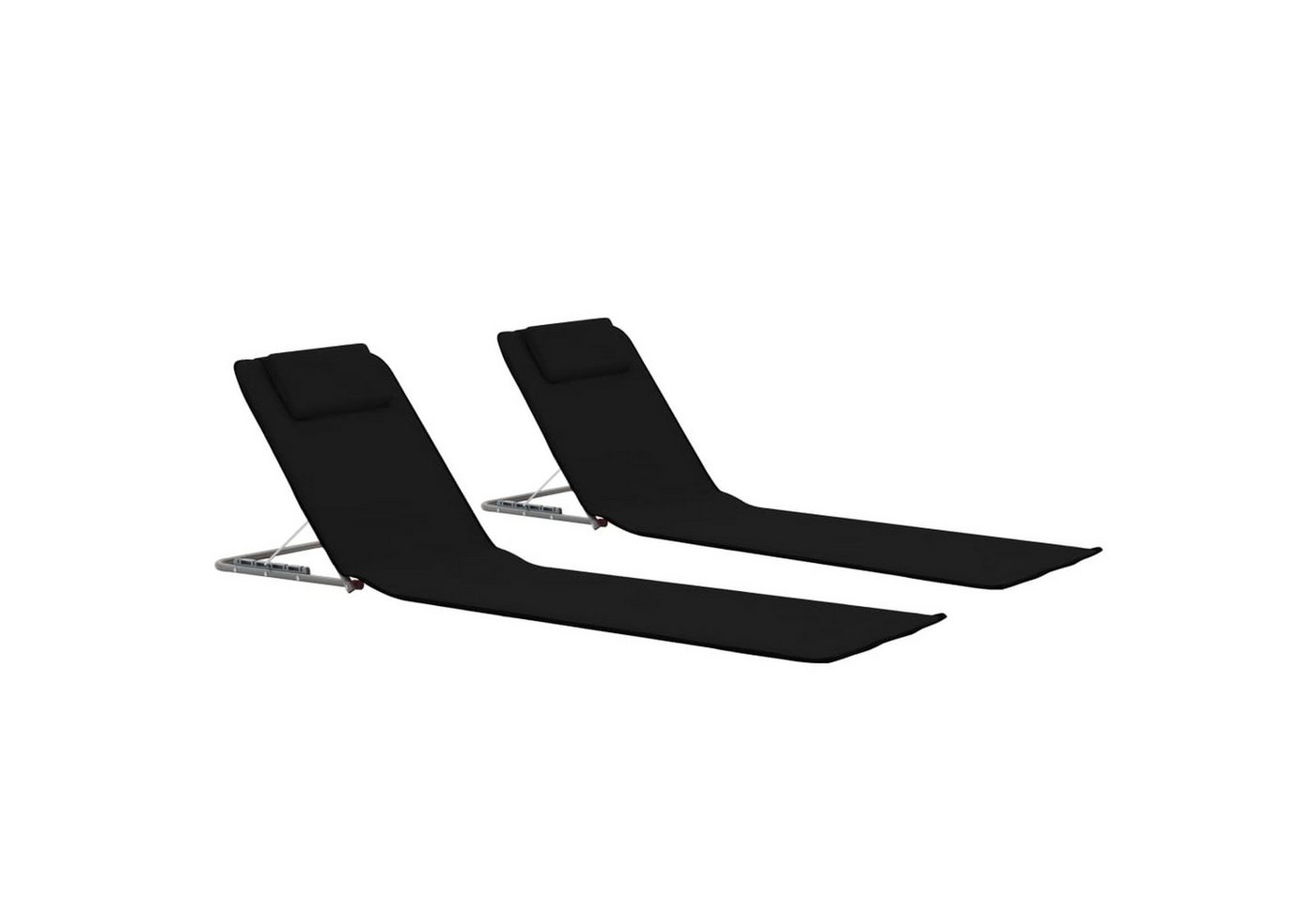 DOTMALL Loungesessel Klappbare Strandmatte 2 Stk. Stahl und Stoff Schwarz DOTMALL Loungesessel Klappbare Strandmatte 2 Stk. Stahl und Stoff Schwarz von DOTMALL