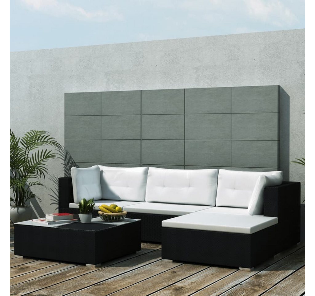 DOTMALL Loungeset Garten-Lounge, (Set, 5-tlg), Poly-Rattan, Sitzgruppe mit Auflagen von DOTMALL