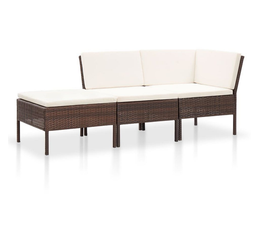 DOTMALL Loungeset Garten-Lounge (Set, 3-tlg., inkl. Kissen), Rattanoptik, UV-resistent von DOTMALL