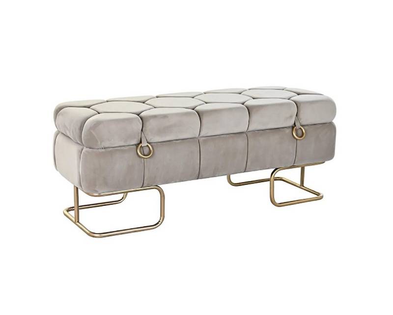 DOTMALL Loungesofa Bank DKD Home Decor Beige Goldenes Metall Polyster (125X45X50 CM) von DOTMALL