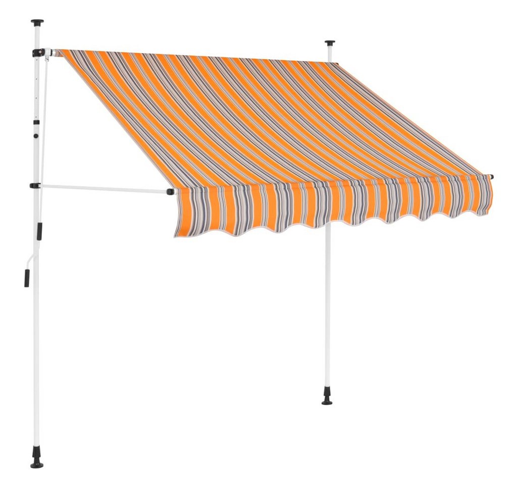 DOTMALL Markise Einziehbare Markise Handbetrieben 200 cm Gelb/Blau Gestreift von DOTMALL