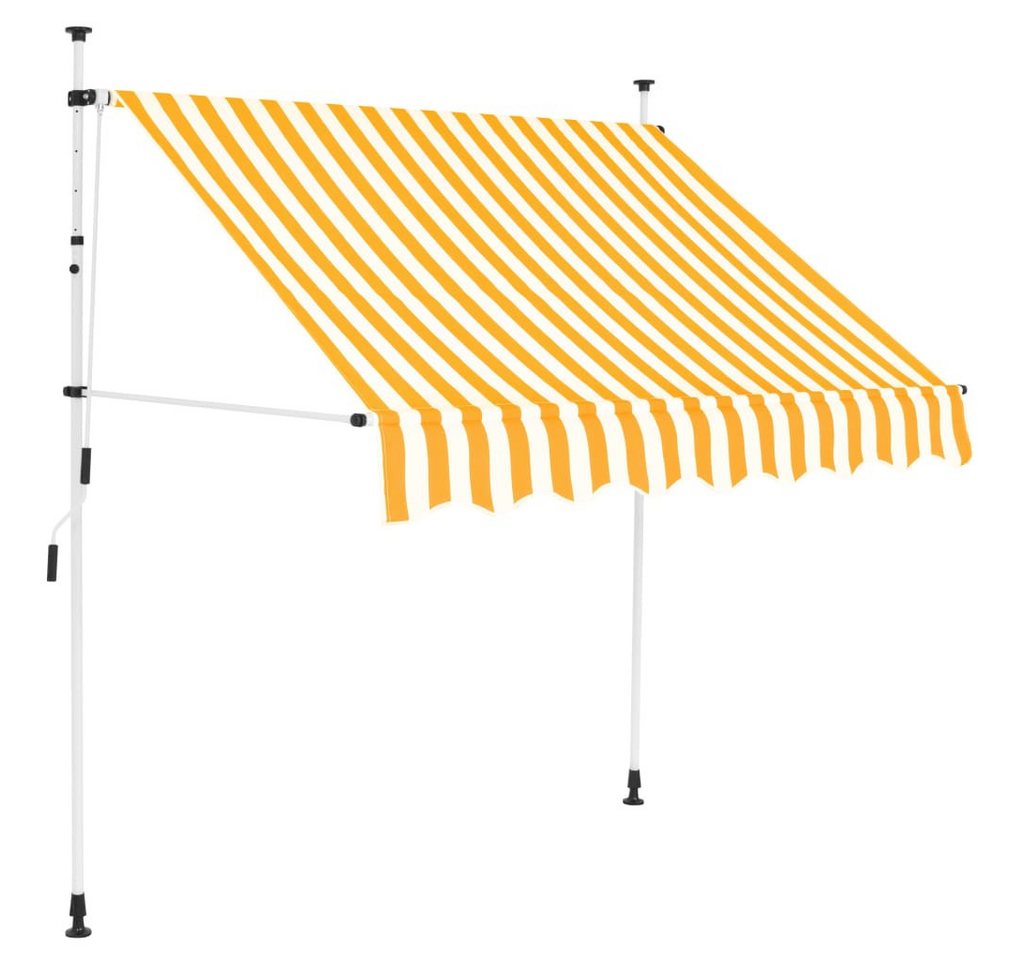 DOTMALL Markise Einziehbare Markise Handbetrieben 200 cm Orange/Weiß Gestreift von DOTMALL