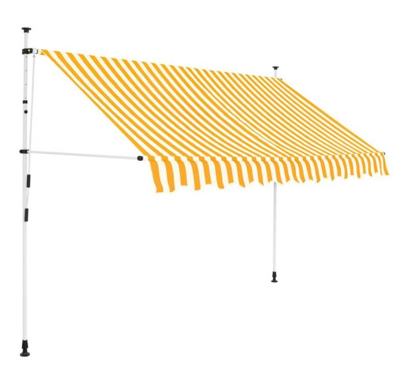 DOTMALL Markise Einziehbare Markise Handbetrieben 250 cm Orange/Weiß Gestreift von DOTMALL