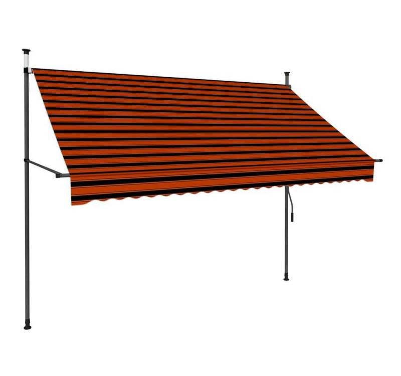 DOTMALL Markise Einziehbare Markise Handbetrieben mit LED 250 cm Orange Braun von DOTMALL