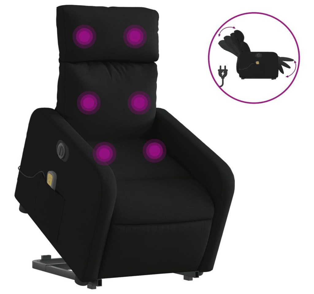 DOTMALL Massagesessel Elektrischer Massagesessel mit Aufstehhilfe Schwarz Stoff von DOTMALL