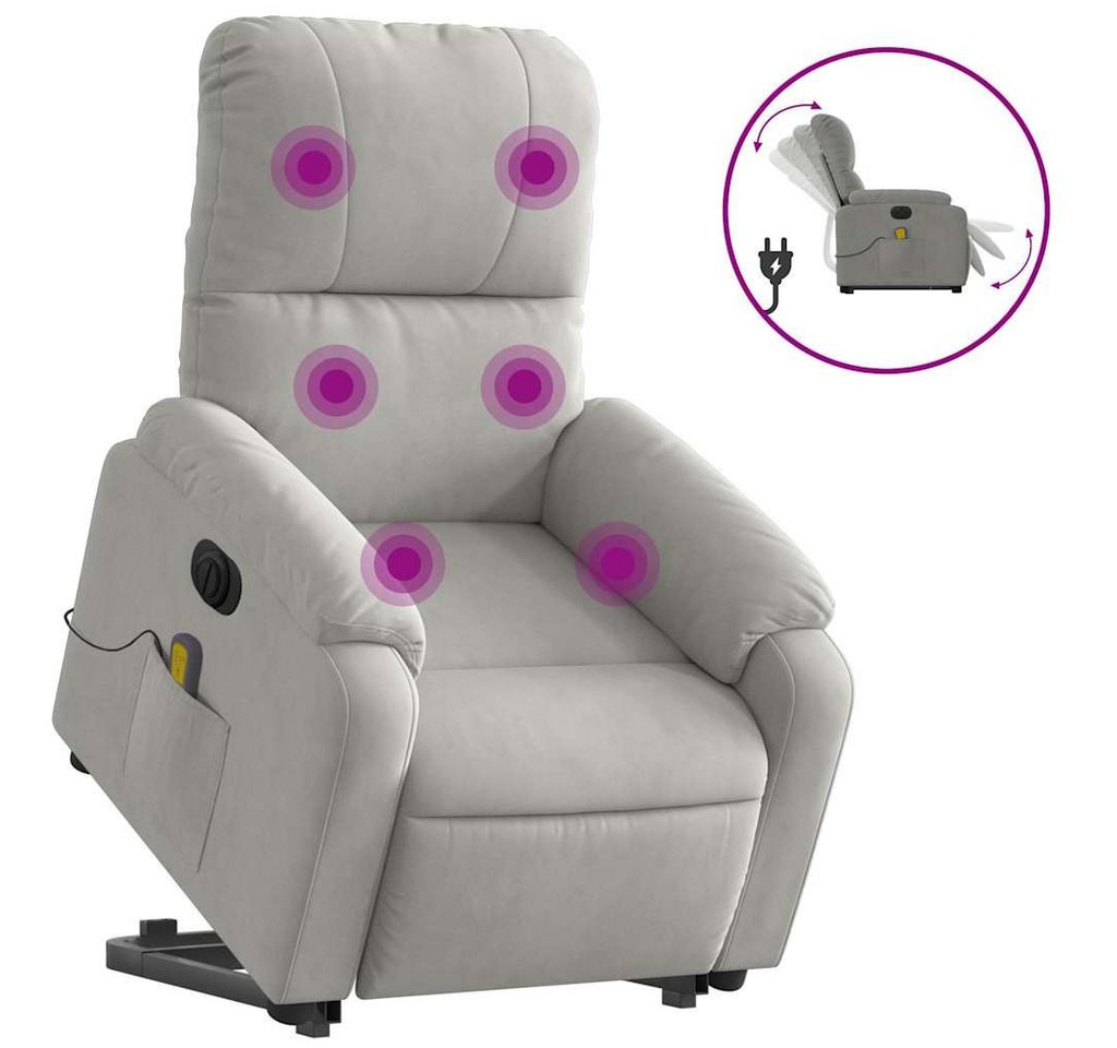 DOTMALL Massagesessel Massagesessel Aufstehhilfe Elektrisch Hellgrau Mikrofasergewebe von DOTMALL