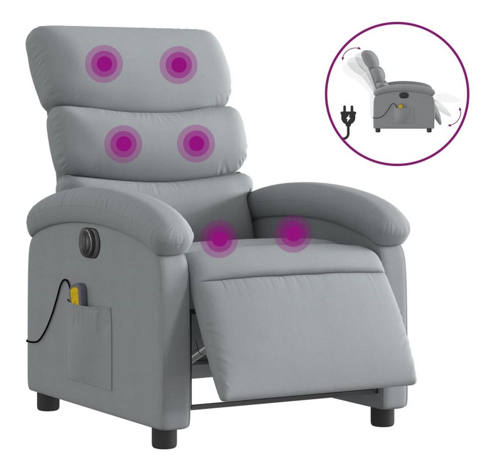 DOTMALL Massagesessel Massagesessel Elektrisch Hellgrau Stoff von DOTMALL