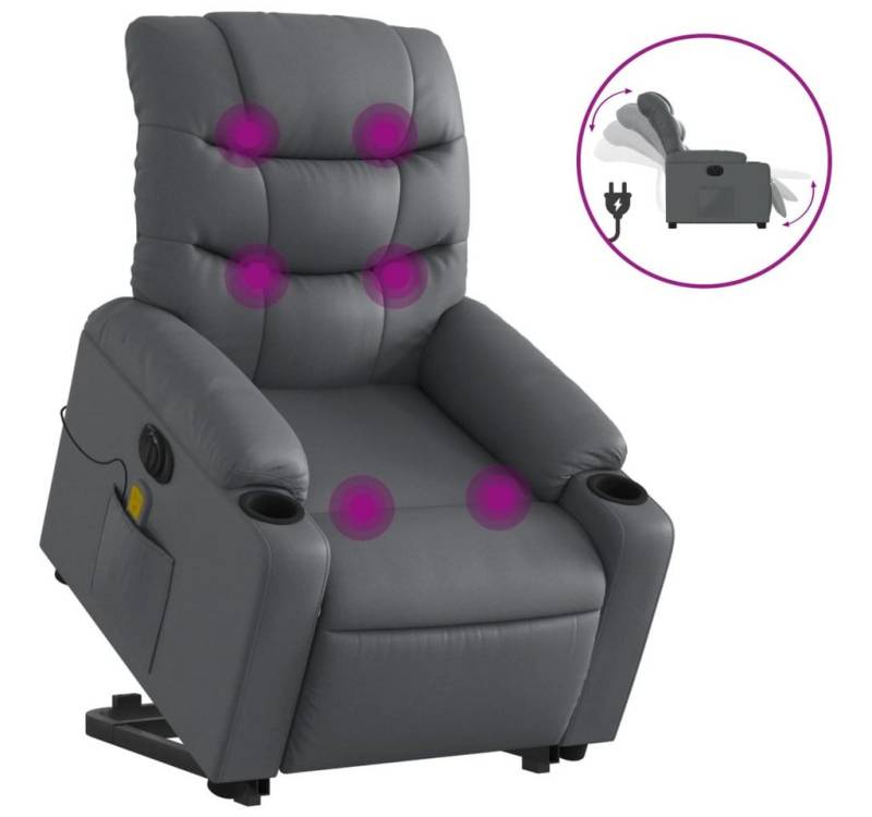 DOTMALL Massagesessel Massagesessel mit Aufstehhilfe Elektrisch Grau Kunstleder von DOTMALL