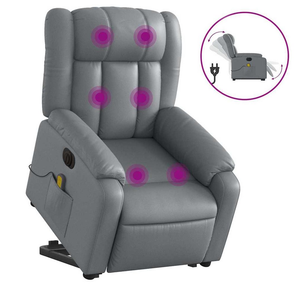 DOTMALL Massagesessel Massagesessel mit Aufstehhilfe Elektrisch Grau Kunstleder von DOTMALL