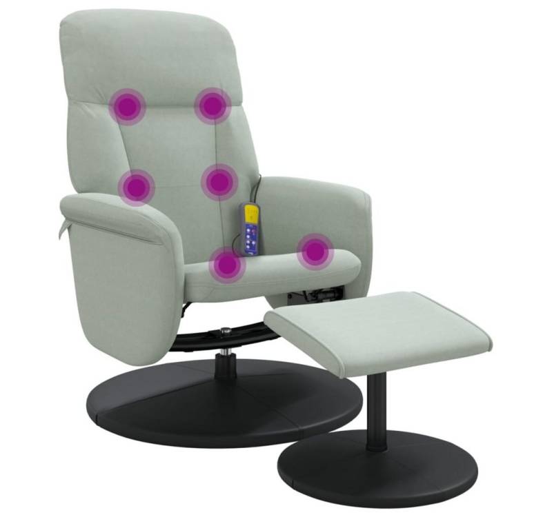 DOTMALL Massagesessel Massagesessel mit Fußhocker Hellgrau Samt von DOTMALL