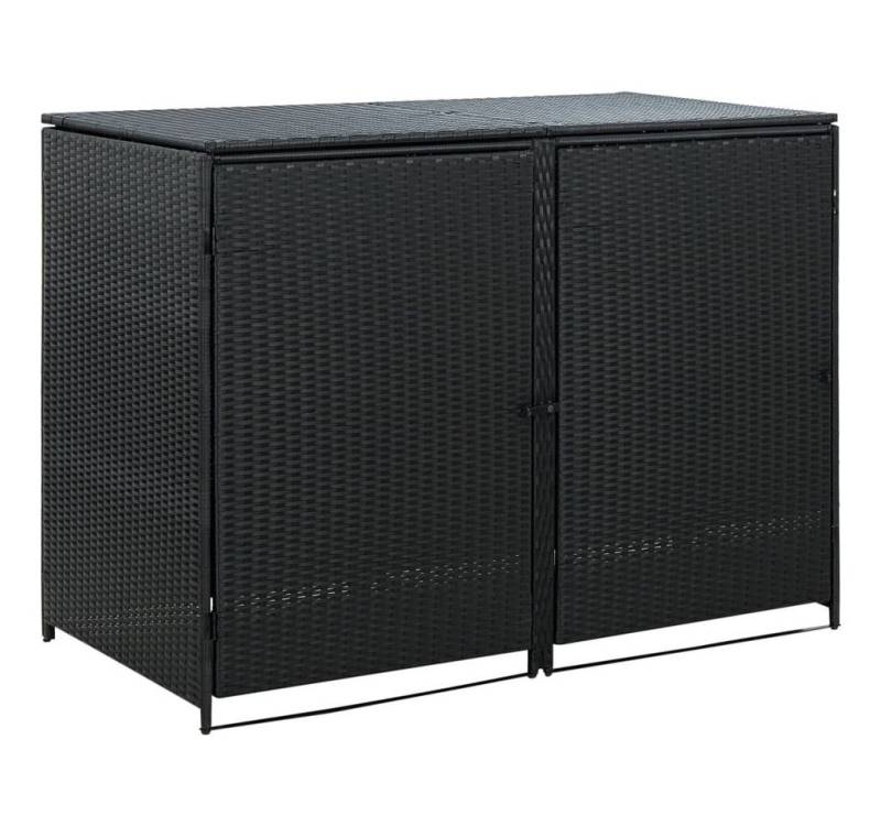 DOTMALL Mülltonnenbox Mülltonnenabdeckung für 2 Mülltonnen Poly Rattan 148x80x111 cm von DOTMALL
