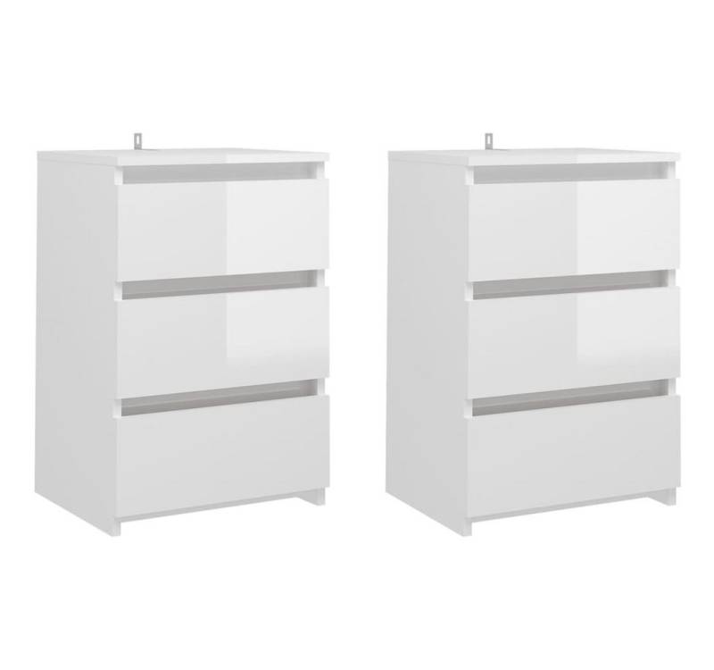 DOTMALL Nachttisch Nachttische 2 Stk. Hochglanz-Weiß 40x35x62,5 cm Holzwerkstoff von DOTMALL