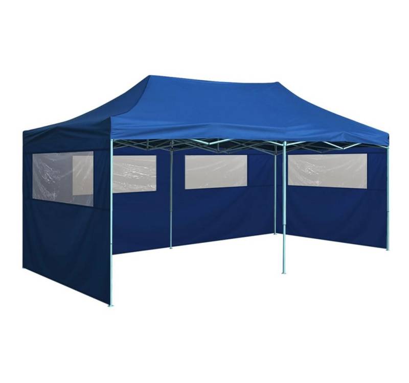 DOTMALL Partyzelt Profi-Partyzelt Faltbar mit 4 Seitenwänden 3×6m Stahl Blau von DOTMALL