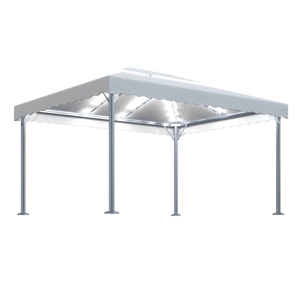 DOTMALL Pavillon Gartenzelt mit LED-Lichterkette 400x300 cm Aluminium von DOTMALL