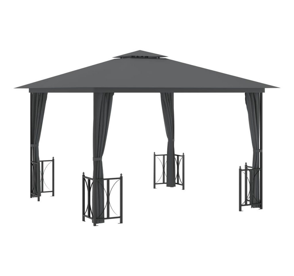 DOTMALL Pavillon Gartenzelt mit Seitenwänden & Doppeldach,Metall Gestell,3x3 m von DOTMALL