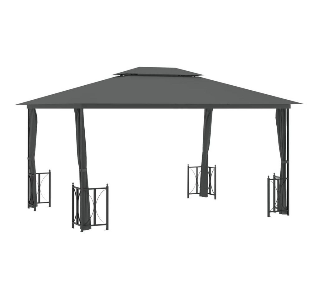 DOTMALL Pavillon Gartenzelt mit Seitenwänden & Doppeldach,Metall Gestell,4 x3 m von DOTMALL