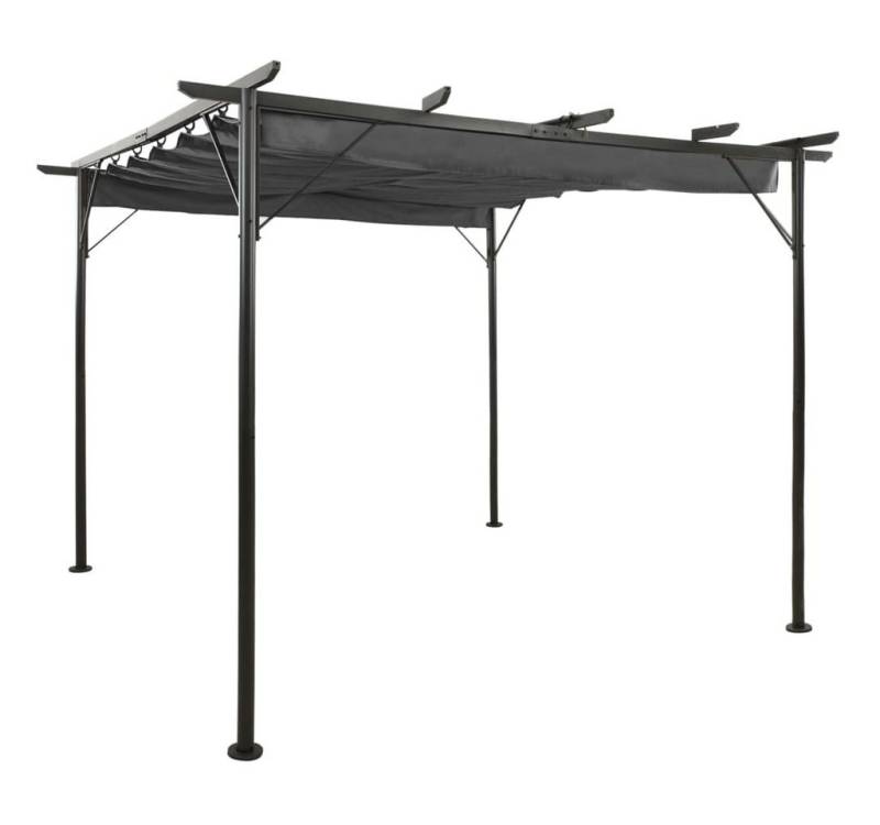 DOTMALL Pergola Pergola mit Ausziehbarem Dach Anthrazit 3x3 m Stahl 180 g/m² von DOTMALL