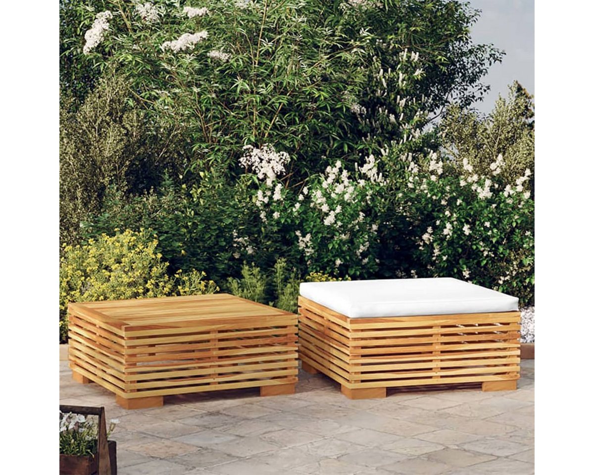 DOTMALL Rattanstuhl 2-teiliges Garten-Lounge-Set aus massivem Teakholz von DOTMALL