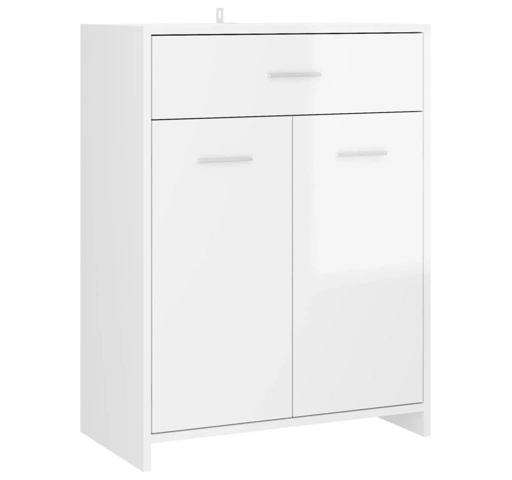 DOTMALL Seitenschrank Badezimmerschrank Hochglanz-Weiß 60x33x80 cm Holzwerkstoff von DOTMALL