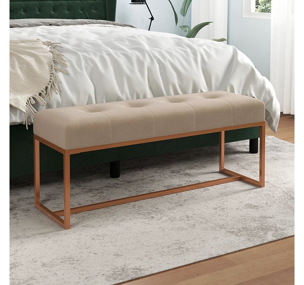 DOTMALL Sitzbank Sitzbank Beige 110x36x45 cm Samt von DOTMALL