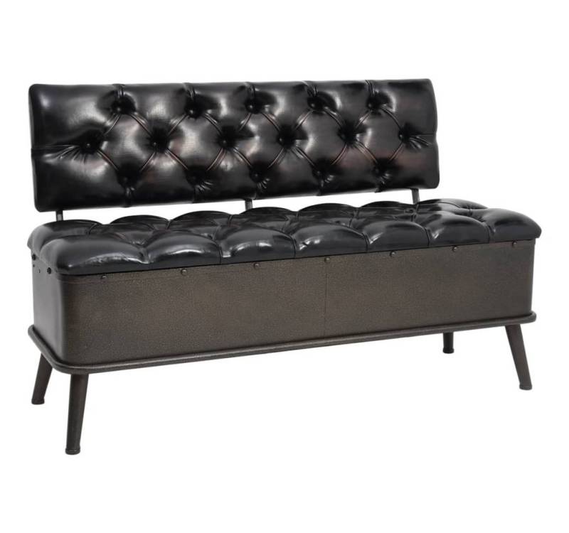 DOTMALL Sitzbank mit Stauraum und Rückenlehne 110cm Schwarz Kunstleder DOTMALL Sitzbank mit Stauraum und Rückenlehne 110cm Schwarz Kunstleder von DOTMALL