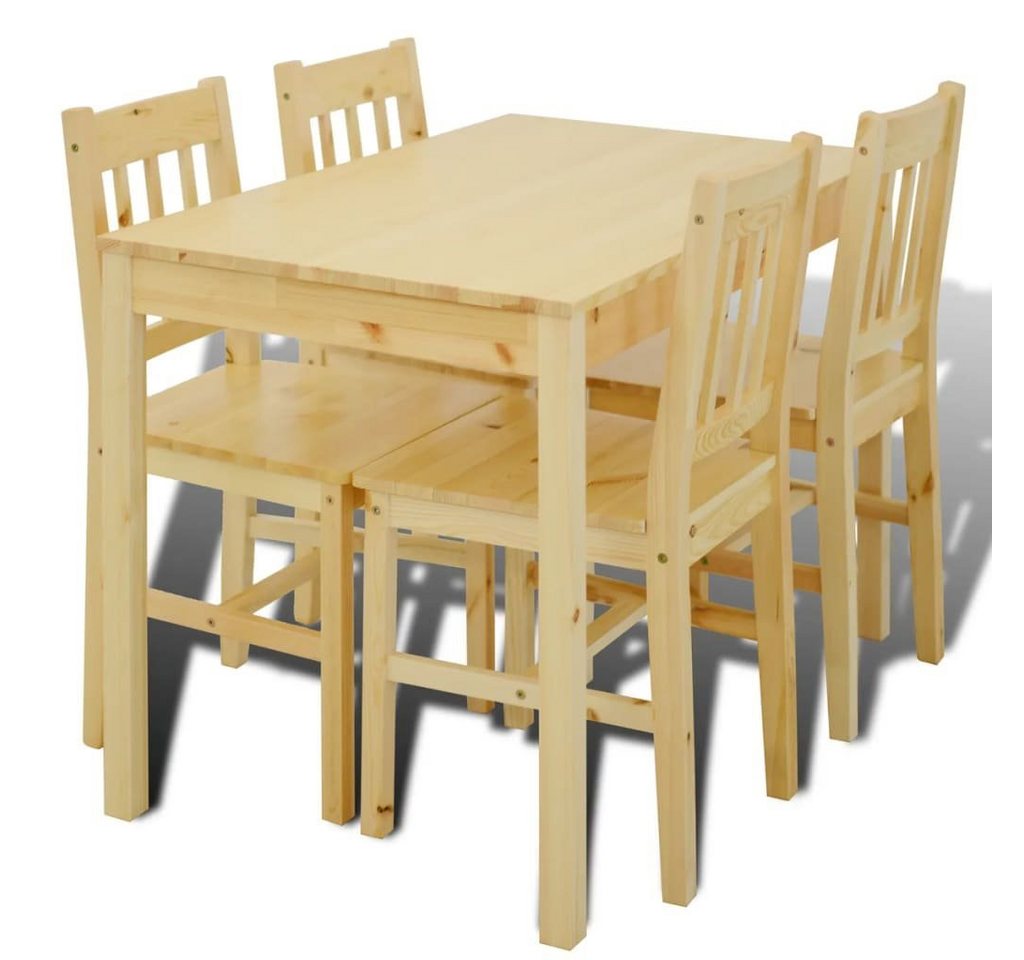 DOTMALL Sitzgruppe Esszimmerset (5-tlg., 1 Tisch, 4 Stühle),aus Kiefernholz, Stabile von DOTMALL