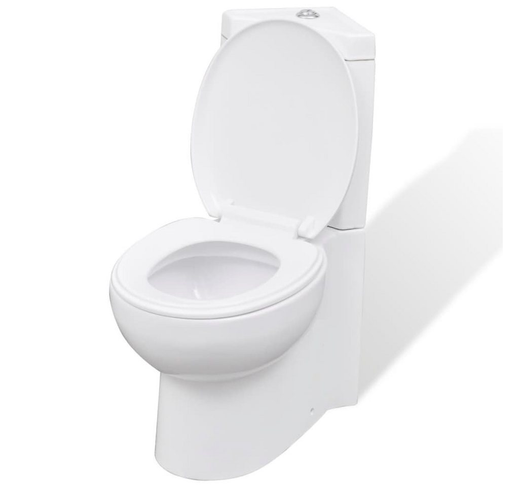 DOTMALL Soft-Toilettensitzerhöhung Tiefspül-WC, Set, Stand-WC aus hochwertiger Sanitärkeramik von DOTMALL