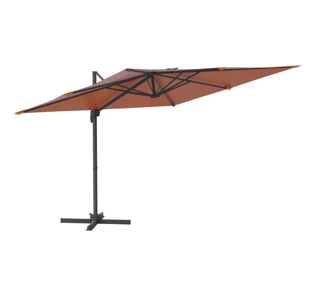 DOTMALL Sonnenschirm Ampelschirm mit Aluminium-Mast Terrakotta 300x300 cm von DOTMALL