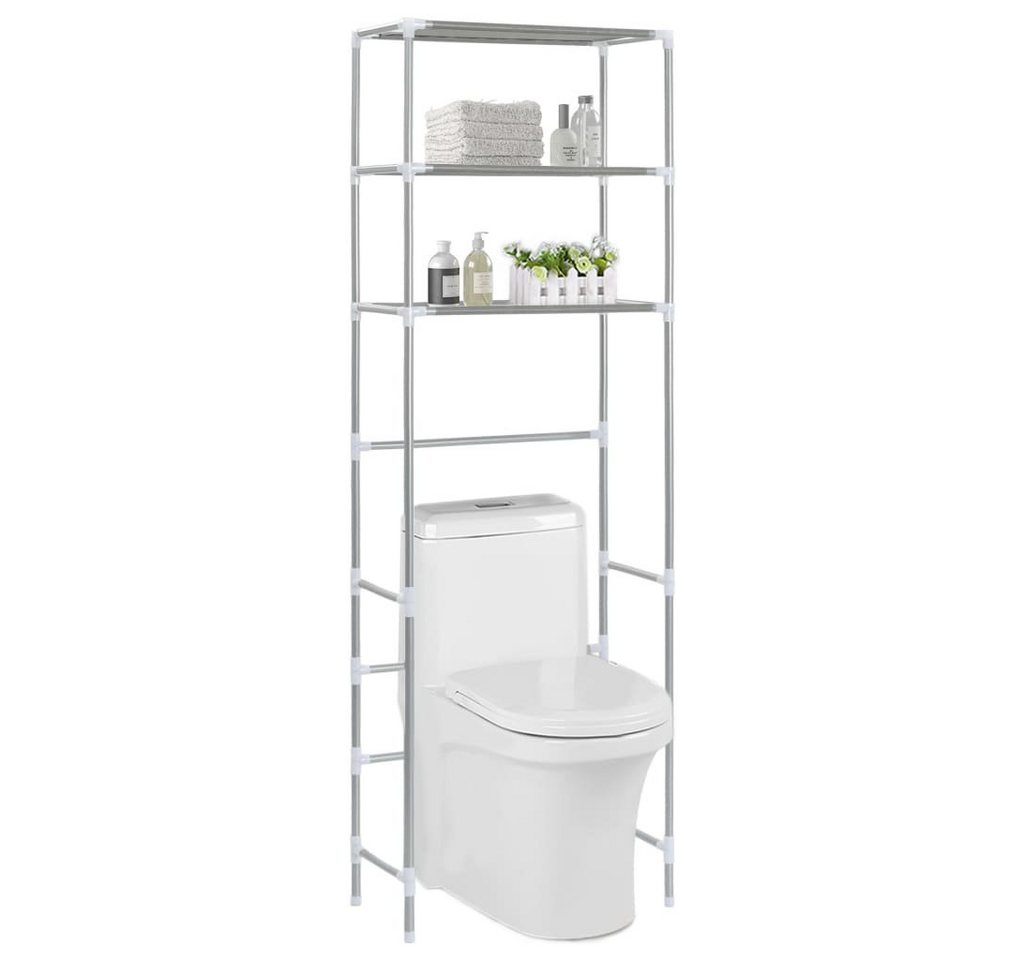 DOTMALL Standregal Badezimmerregal Toilettenregal WC Standregal mit 3 Ablagen 53x28x169cm von DOTMALL