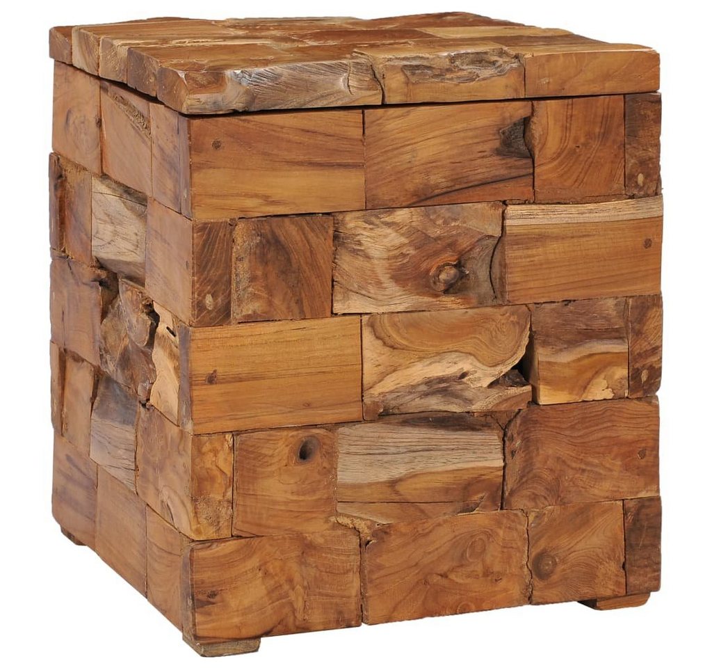 DOTMALL Stauraumhocker Hocker Cube, mit Stauraum, Massivholz Teak von DOTMALL