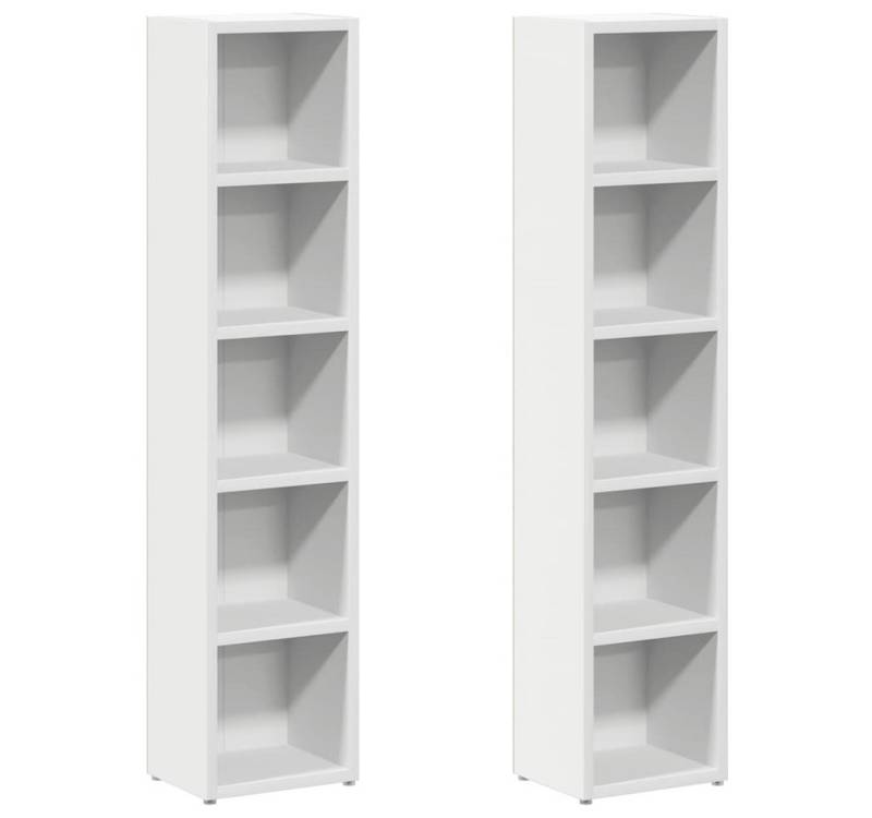 DOTMALL Stauraumschrank CD-Regale 2 Stk. Weiß 21x16x93,5 cm Holzwerkstoff von DOTMALL