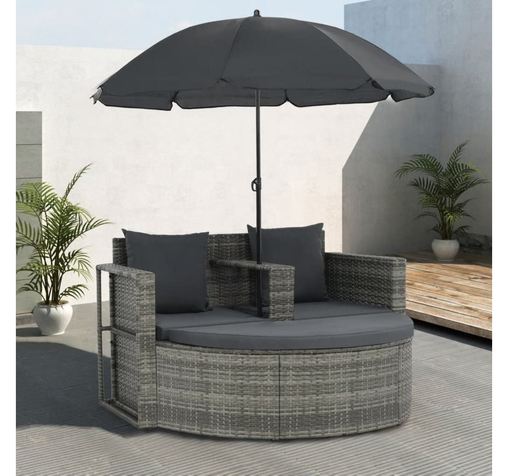 DOTMALL Strandkorb Gartenliege Strandkorb mit Dach Rattan Relaxliege Sonnenliege Liege von DOTMALL