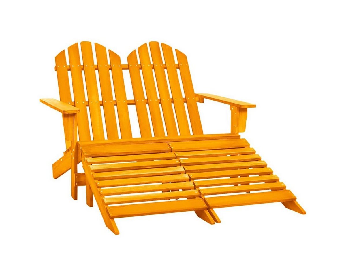 DOTMALL Stuhl 2-Sitzer-Garten-Adirondack-Stuhl und Ottomane aus Tannenholz in Orange von DOTMALL