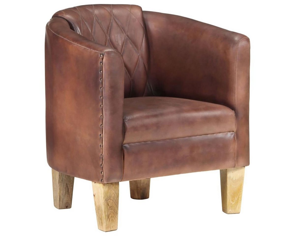 DOTMALL Stuhl Tub Chair Distressed Brown Echtleder mit stilvollem Design von DOTMALL