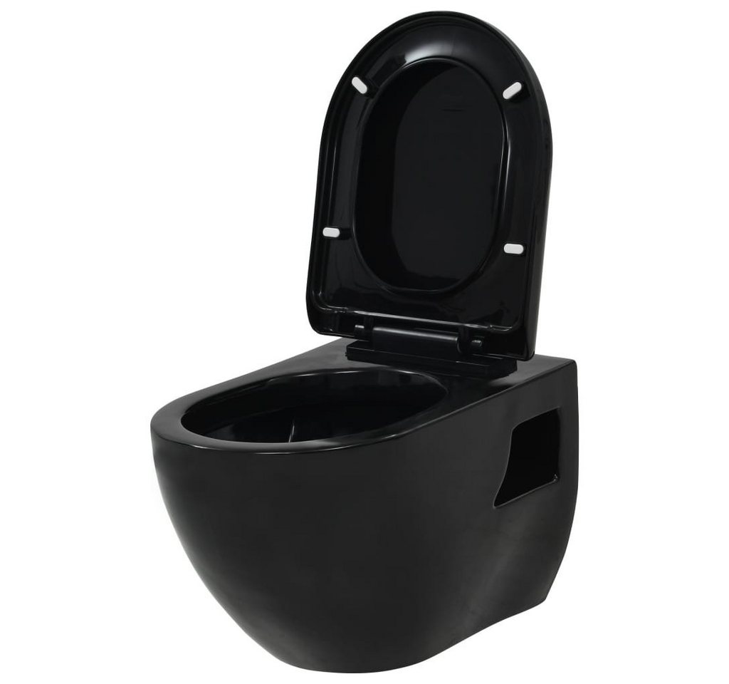 DOTMALL Tiefspül-WC wandmontierte Toilette aus Sanitärkeramik, inkl. WC-Sitz von DOTMALL