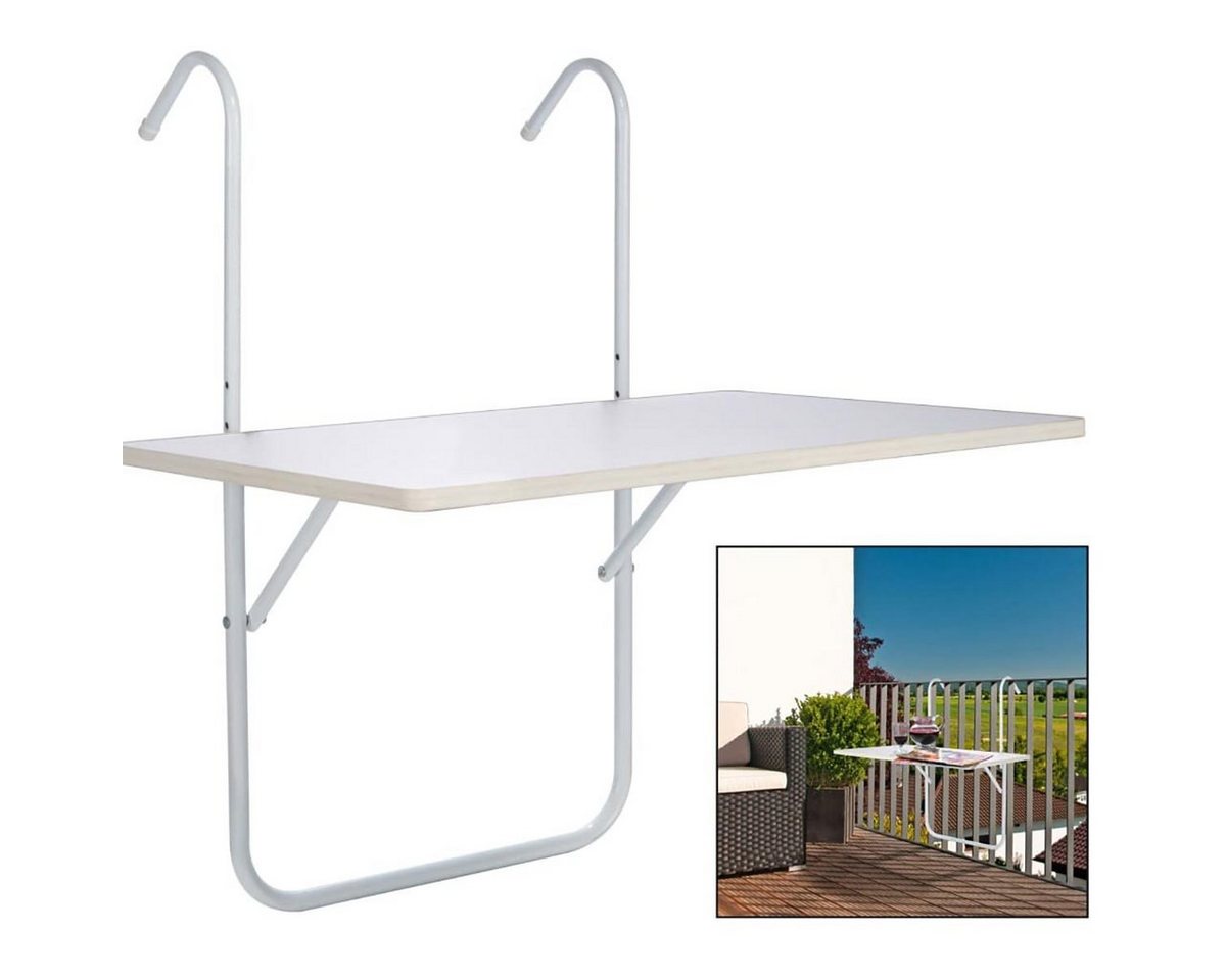 DOTMALL Tischsitz Balkonklapptisch Weiß, einfach aufzubauen, 60x40x1,2cm von DOTMALL