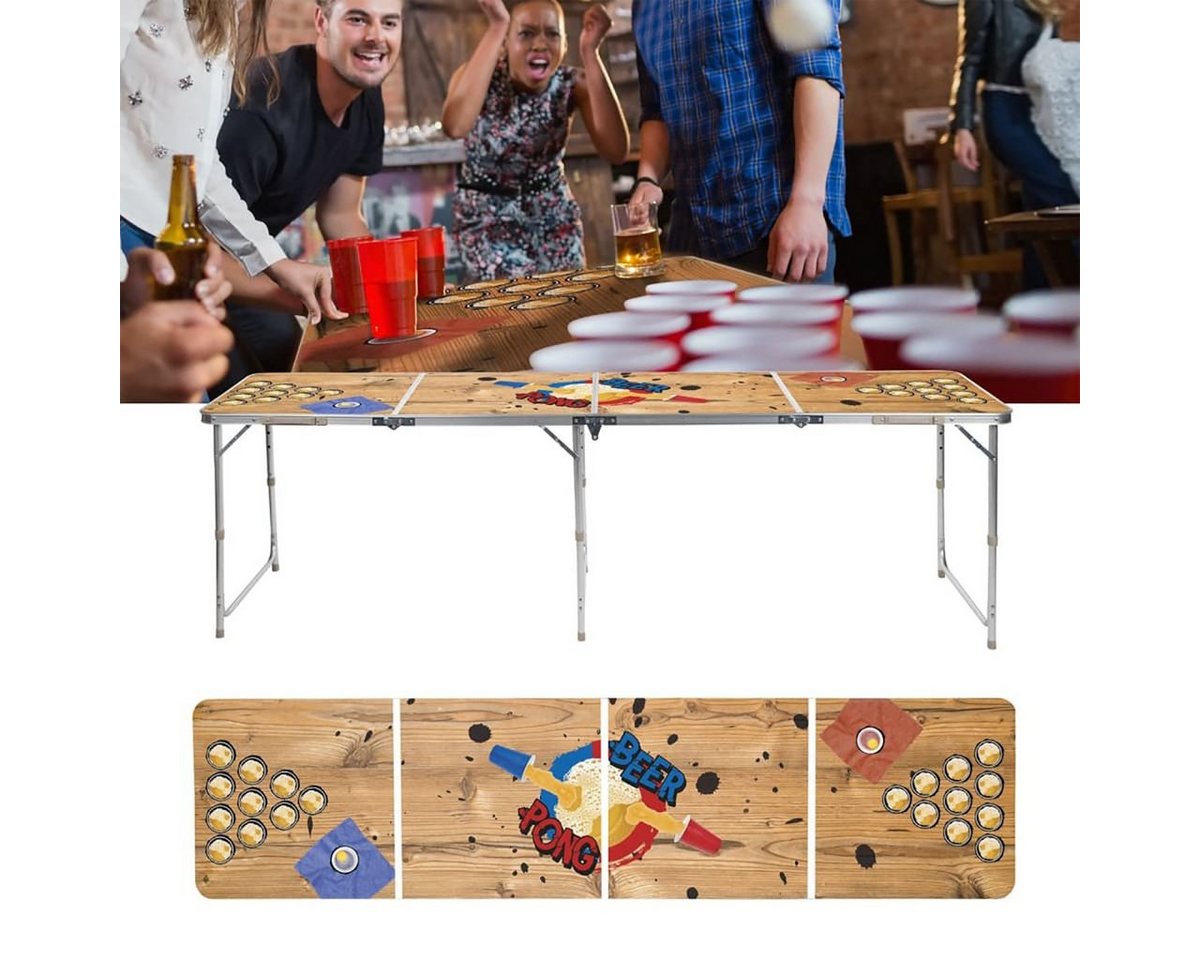 DOTMALL Tischsitz Folding Bier Pong Tabelle 240x60x55 cm MDF und Aluminium von DOTMALL