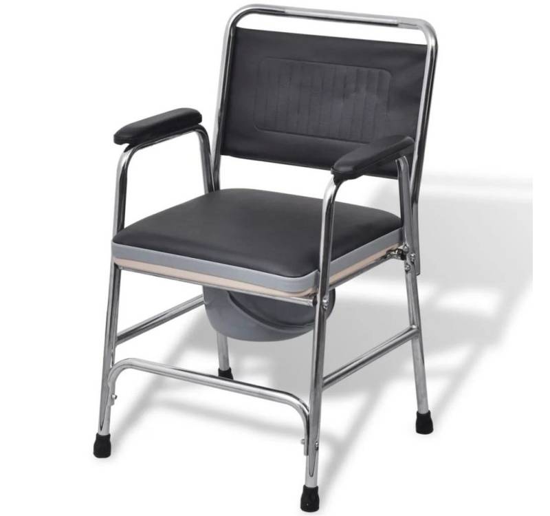 DOTMALL Toiletten-Stuhl Nachtstuhl mit Rückenlehne und Armlehnen bis 100 kg von DOTMALL