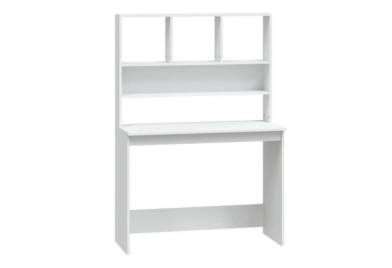 DOTMALL Tresentisch Schreibtisch mit Regal Weiß 102x45x148 cm Holzwerkstoff von DOTMALL