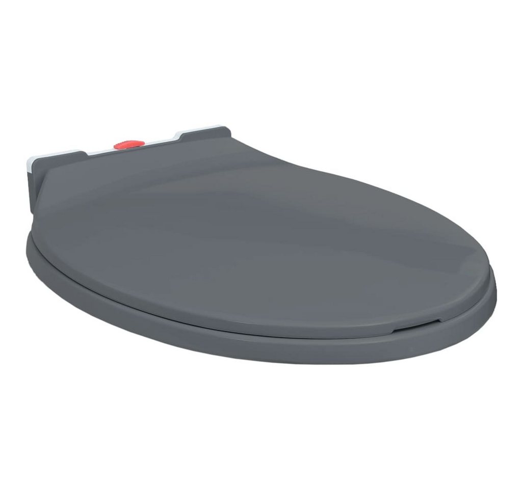 DOTMALL WC-Sitz Toilettensitz mit Absenkautomatik Quick-Release Grau Oval von DOTMALL
