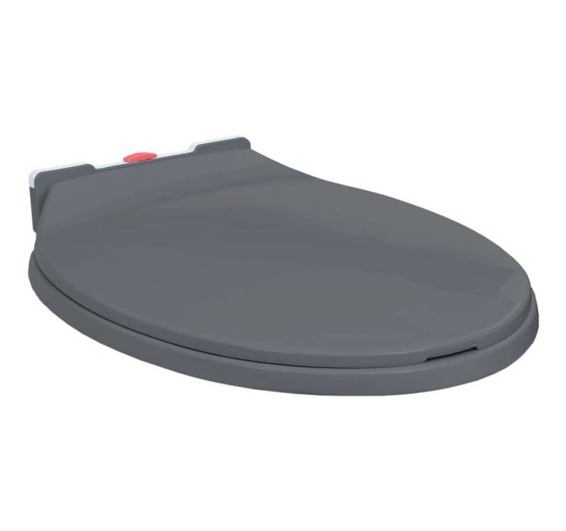 DOTMALL WC-Sitz Toilettensitz mit Absenkautomatik Quick-Release Grau Oval von DOTMALL