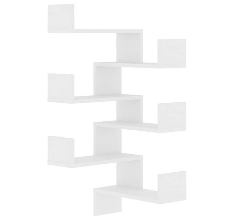 DOTMALL Wandregal Wand-Eckregale 2 Stk. Weiß 40x40x50 cm Holzwerkstoff von DOTMALL