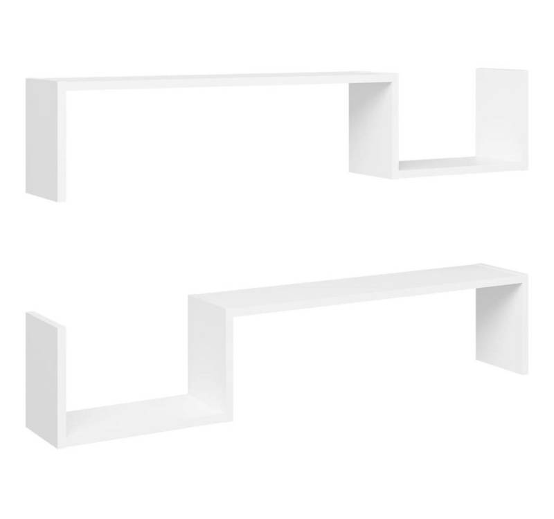 DOTMALL Wandregal Wandregale 2 Stk. Weiß 100x15x20 cm Holzwerkstoff von DOTMALL