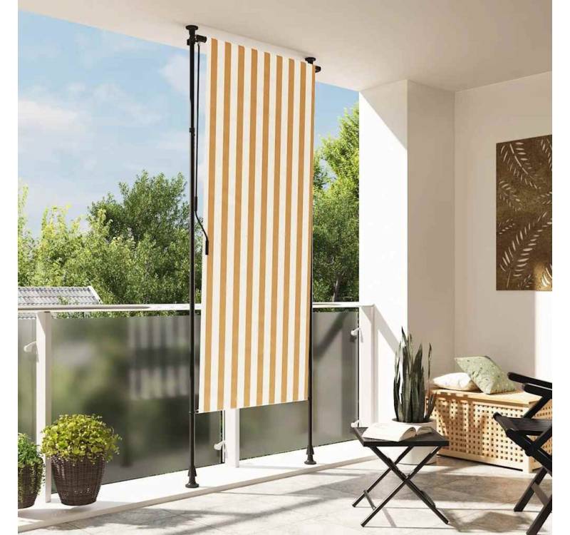 Rollo Außenrollo Orange und Weiß 100x270 cm Stoff und Stahl, DOTMALL von DOTMALL