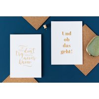 Miniposter Mit Goldprägung Im Set. Sprüchen, Typografie, Wanddeko von DOTORDASH