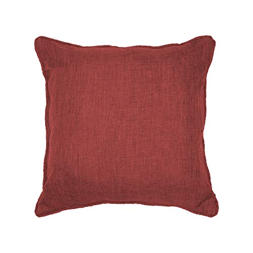 DOUCEUR D'INTERIEUR Newton Kissen mit Passionspelz, Polyester, Karminrot, 40 x 40 cm von Douceur d'Intérieur