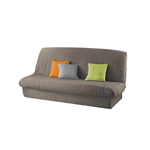 douceur d'Intérieur - 1603199, Bettcouch Schonbezug, 120 x 140 cm, 185 x 200 cm, Essentiel, Polyester Unifarben, Braun von Douceur d'Intérieur