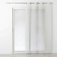 Douceur D'intérieur - Fenstervorhang mit Ösen dixie, 140 x 240 cm, weiß mit silbernem Aufdruck von DOUCEUR D'INTÉRIEUR