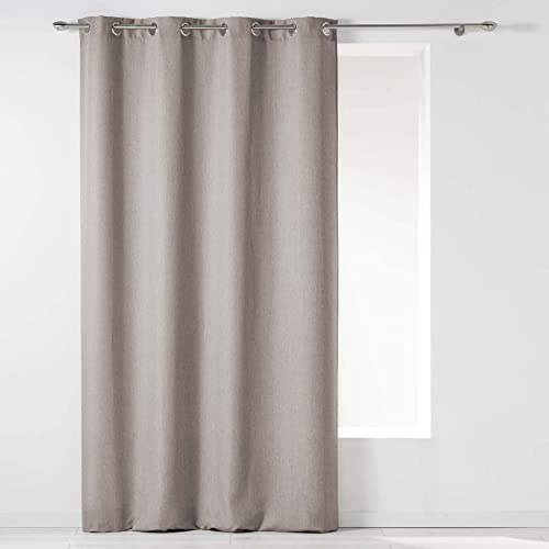 douceur d'Intérieur 1605292 Einfarbiger Chambray Ösenvorhang Polyester Newton Leinen 140 x 260 cm douceur d'Intérieur 1605292 Einfarbiger Chambray Ösenvorhang Polyester Newton Leinen 140 x 260 cm von Douceur d'Intérieur
